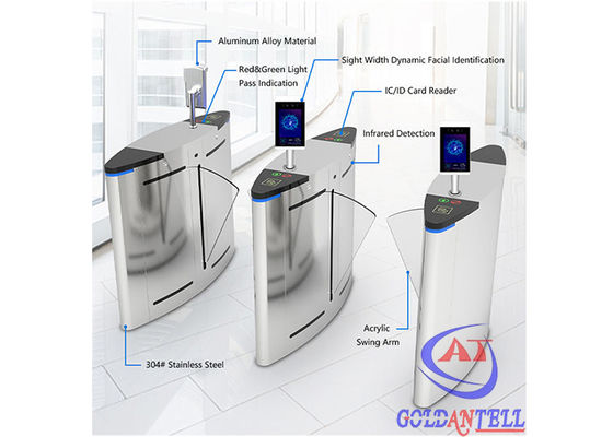 304 Stainless Steel Bidirectional Facial Recognitive Turnstile Gate For Public
