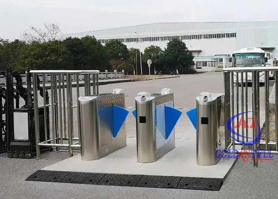 External 60cm Flap Barrier Turnstile Fingerprint 2 Paths Access Control Entrance Solution
