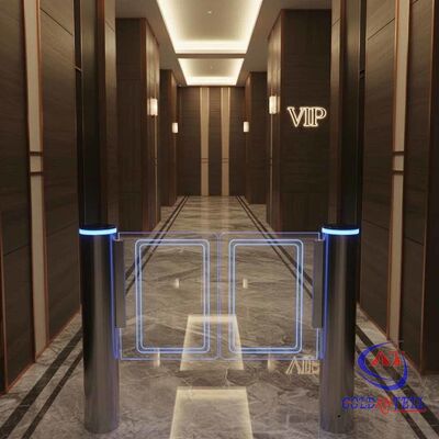 Sleek Cylindrical Swing Turnstile ZKTeco Integrated Biometric Face Recognition Slim Column Speed Gate Space-saving VIP Wide Lane