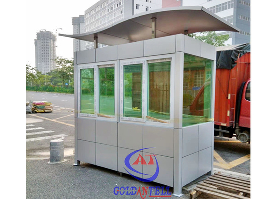 โครงสร้างเหล็กสี Outdoor Prefab Guard House บูธรักษาความปลอดภัยกลางแจ้ง