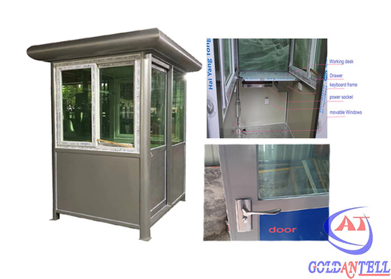 Steel Security Guard House อาคารแบบพกพาโพสต์ Prefab Home Antisepsis Spraying Treatment