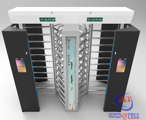 304 SUS RFID Card QR Code ประตูหมุนหมุนได้ 90/120 องศาความสูงเต็ม Outdoor