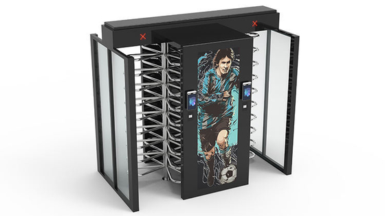 บัตร RFID รหัส QR ลายนิ้วมือแบบเต็มความสูงประตูหมุนสำหรับสนามกีฬากลางแจ้ง IP62