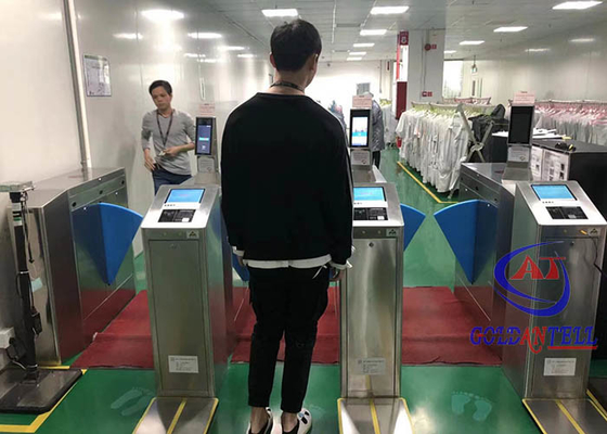 Electric Flap Barrier Turnstile ความเร็ว ESD ซอฟต์แวร์ควบคุมหน้าจอสแกนใบหน้า