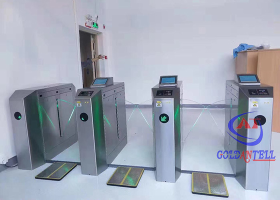 Anti Panic Pedestrian Turnstile Gate ไฟจราจร LED คำแนะนำระบบประตูหมุน ESD