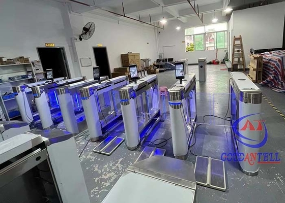 Prison Two Passage Flap Turnstile Gate ประตูกระจกอัตโนมัติความปลอดภัยสูง