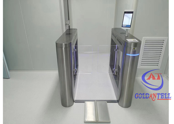 Anti Jump Facial Recognition ประตูหมุนยิม High Speed ​​Glass Swing Barrier Gate