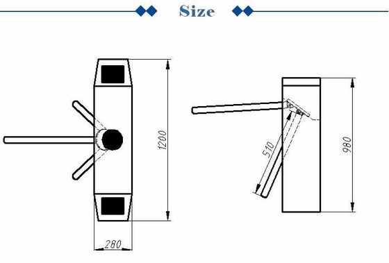 Biometrics turnstyle gates , tripod Half Height Turnstiles Access Control System