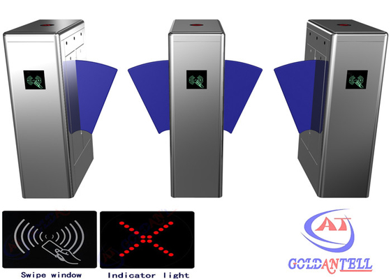 Office Baffle Barrier RFID ประตูหมุนความปลอดภัยประตูบาร์โค้ดลายนิ้วมือและเครื่องอ่าน RFID