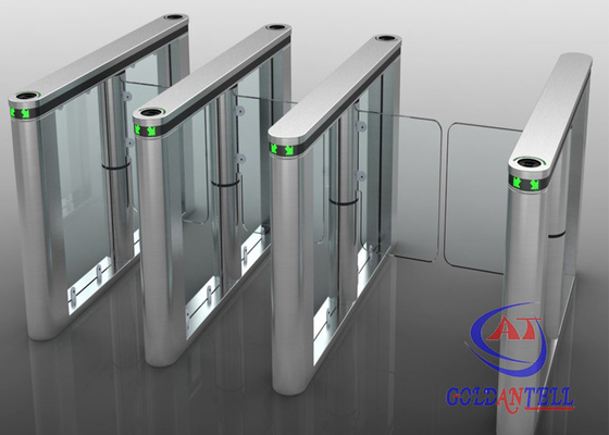 เครื่องอ่านลายนิ้วมือบัตร RFID Swing Barrier Gate สำหรับที่พักอาศัยและอาคารสำนักงาน