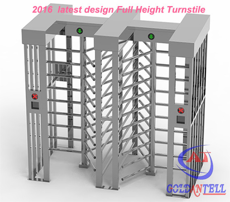 ประตูเข้าออกสองประตู Prison Full Height turnstile security gates บัตร RFID และระบบควบคุมลายนิ้วมือ
