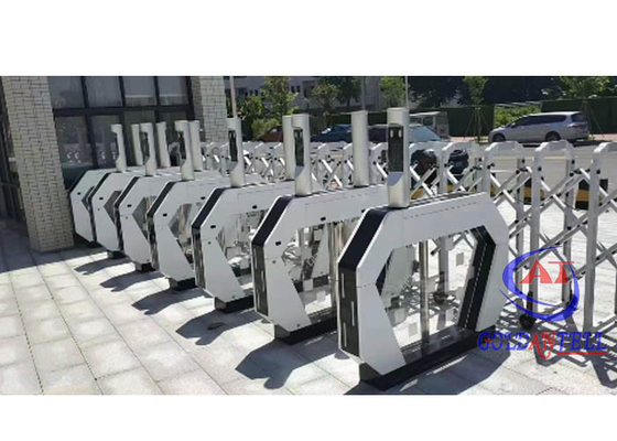ทางเข้ากลางแจ้ง QR Code Turnstile ประตูหมุนจดจำใบหน้าด้วยลายนิ้วมือ