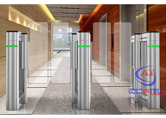 High Glass Baffle Optical Turnstile Dual Channel Controller Swing Barrier Gate สำหรับทางออก
