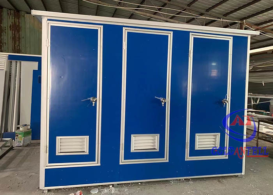 1.1 X 3.0 X 2.3 เมตร ห้องสุขาสำหรับ 3 คน ห้องอาบน้ำ ตู้ขายตั๋วกลางแจ้งแบบเคลื่อนย้ายได้