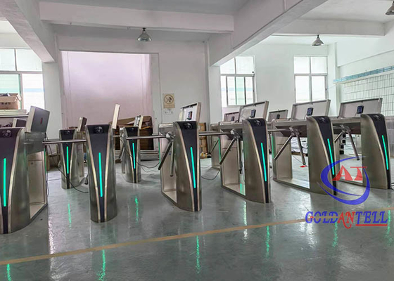 ประตูหมุนควบคุมการเข้าถึงกลางแจ้งสแตนเลสป้องกันสนิมพร้อมไฟ LED
