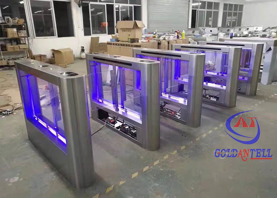 ประตูหมุนแผ่นพับบัตร RFID อัจฉริยะ ประตูรั้วสวิงลายนิ้วมือความเร็วสูง