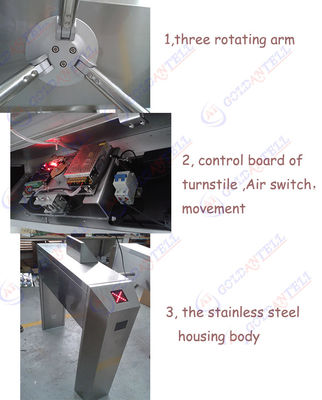 CE Mechanism Access Control Turnstile Tripod Turnstile Gate Barcode Speed Gate For Entrance And Exit