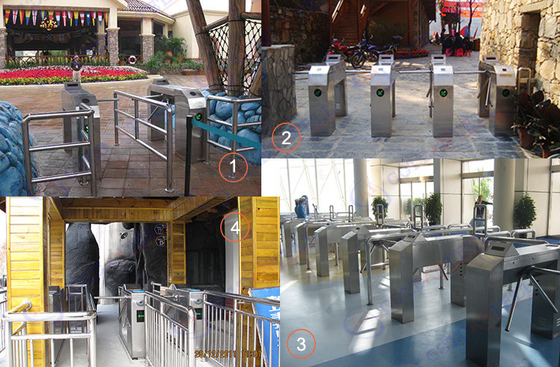 สเตนเลสสตีลเต็มรูปแบบอัตโนมัติตั๋วเครื่องบาร์โค้ดขาตั้งกล้อง turnstile สำหรับ Spanish canime
