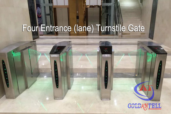 ประตูหมุน Biometric ลายนิ้วมือ Double Core, Fast Pass Flap Barrier Turnstile พร้อมซอฟต์แวร์