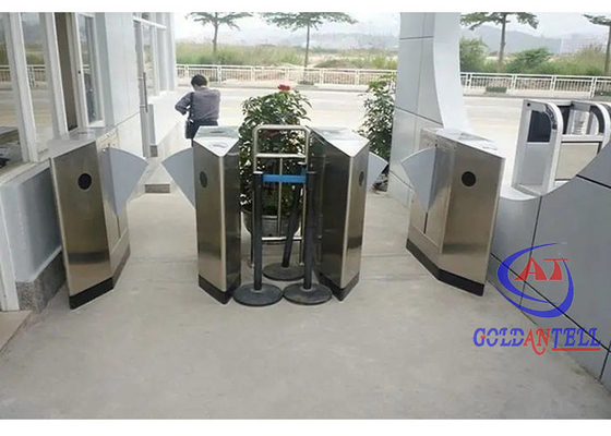 ประตูหมุนควบคุมการเข้าถึง ESD RS485 พร้อมเครื่องอ่านลายนิ้วมือ / ตั๋ว / บัตร