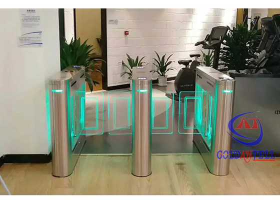 ประตูหมุนคนเดินแบบอิเล็กทรอนิกส์หรูหราพร้อมการ์ด NFC RFID แผ่นกั้นอัตโนมัติ