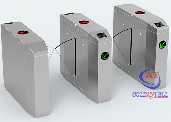 SUS 304 RFID Card Reader Flap Barrier Gate Access Control การควบคุมการเข้าถึงลายนิ้วมือ