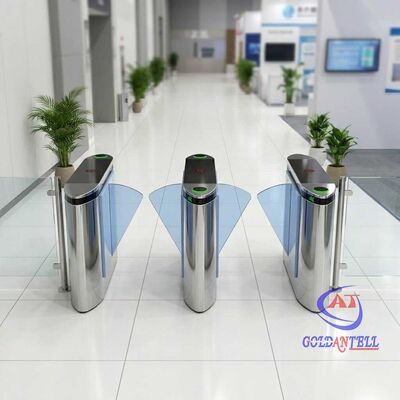 Custom Branding Pedestrian Speed Gate QR NFC Access Control Sliding Turnstile for Exhibition Center Public Lobby CE