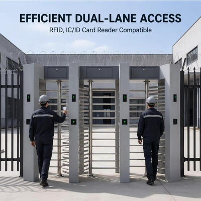 การรักษาความปลอดภัยภายนอก 2 เส้นทาง ความสูงเต็ม หมุนเวียน 304 สแตนเลส การ์ด RFID การรับรู้ใบหน้า