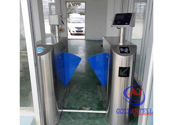 Rfid รั้วกั้นอัตโนมัติแบบสเตนเลสสตีลความเร็วสูงพร้อมเครื่องอ่านลายนิ้วมือ