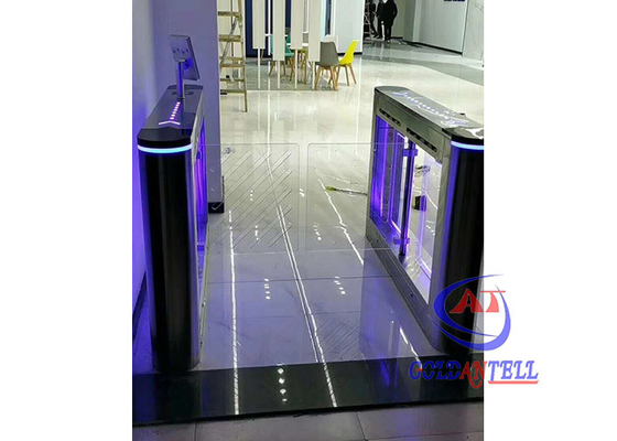 Face Recognition Glass Flap 2.2m ประตูสวิง Barrier