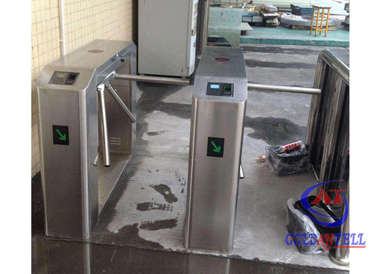 RFID Ticket Counting ขาตั้งกล้องประตูรั้วประตูหมุนเครื่องอ่านลายนิ้วมือ 3 ระบบ Roller Gate