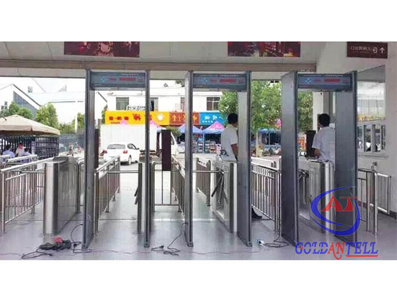 เครื่องตรวจจับความปลอดภัย Metal Swing Turnstile Gate ระบบเข้าออกอัตโนมัติสำหรับรถไฟใต้ดิน