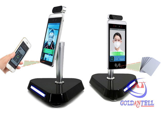 0.2 วินาที Face Recognition เครื่องวัดอุณหภูมิอินฟราเรดโรงพยาบาล QR Code Verification Pass Scanner