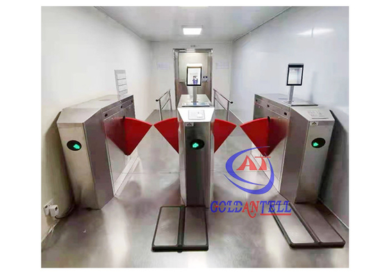 SUS304 Esd Flap Turnstile ประตูกั้นทางเดินอัจฉริยะสำหรับคนเดินเท้า