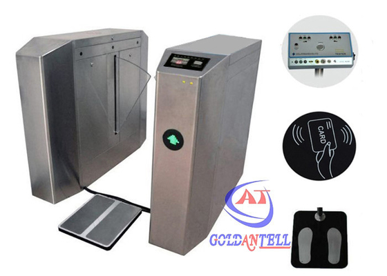 ประตูหมุนอัจฉริยะสำหรับคนเดินเท้า Esd Flap Turnstile 304 Stainless Steel