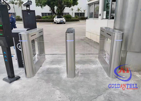 ประตูหมุนสวิงกันน้ำพร้อมระบบจดจำใบหน้า SUS 304 บานเลื่อนสไตล์
